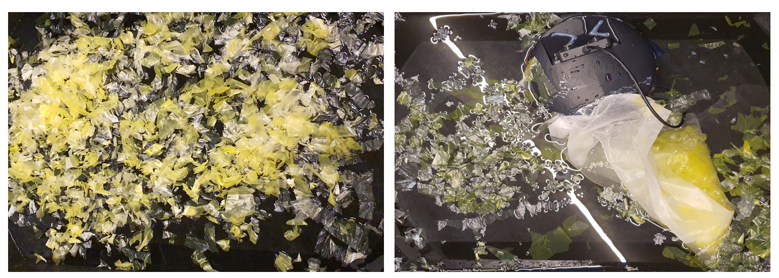 Figure 3: Distribution of plastic particles before robot operation